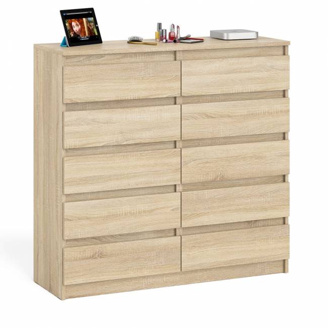 Комод высокий на десять выдвижных ящиков Мори МК1200.10 цвет дуб сонома Комод высокий на десять выдвижных ящиков Мори МК1200.10 цвет дуб сонома