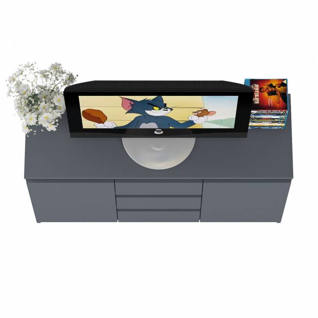 Комод-тумба три ящика и две дверки Мори МК1200.3 цвет графит