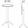 Стол пластиковый барный складной Sky Folding Bar Table 60 черный Ø600х1080 мм