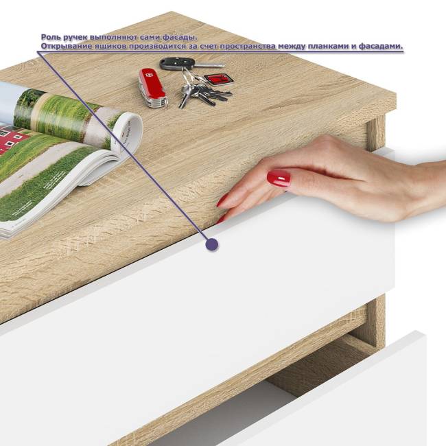 Высокий комод 700 пять ящиков и угловой компьютерный стол МС-16 правый серии Мори цвет дуб сонома/белый Высокий комод 700 пять ящиков и угловой компьютерный стол МС-16 правый серии Мори цвет дуб сонома/белый