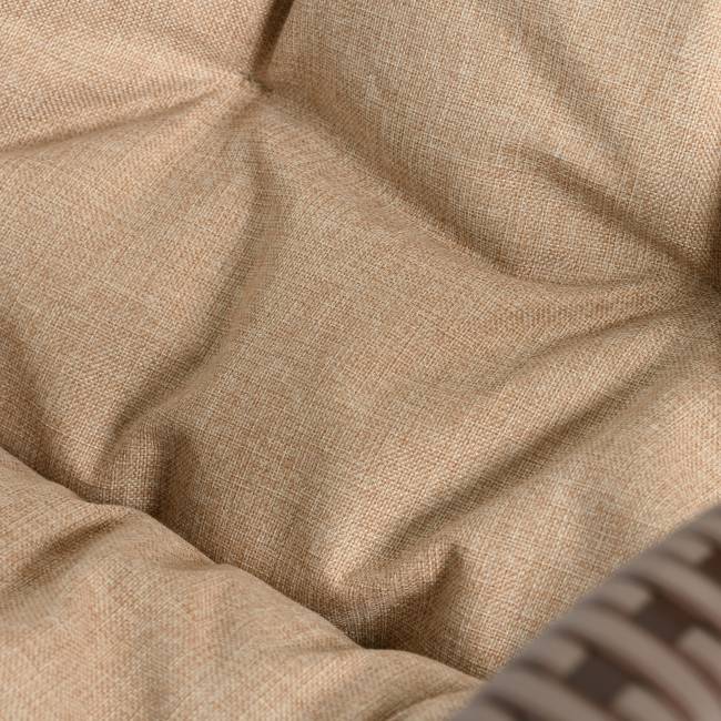 Кресло качалка с подножкой из искусственного ротанга, какао, разборное