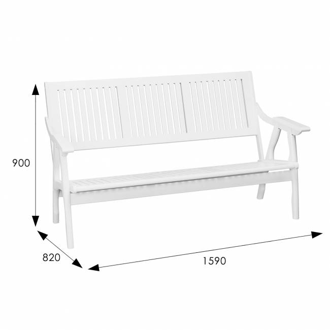 Диван-скамья Массив решетка, каркас снег