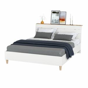 Кровать Муссон 11.41 цвет белый/дуб эндгрейн элегантный