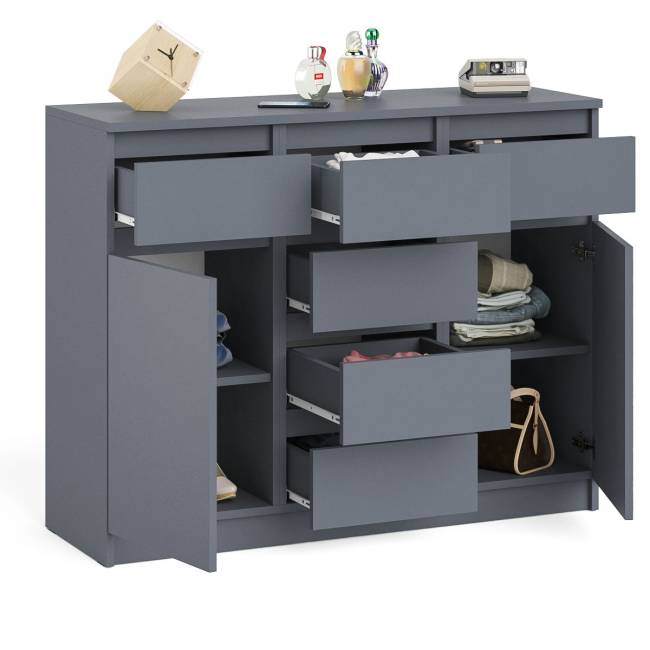 Комод с ящиками и дверками Мори МК1200.4 цвет графит Комод с ящиками и дверками Мори МК1200.4 цвет графит