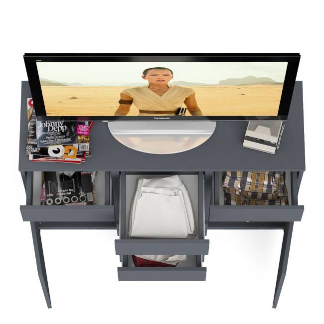 Комод с ящиками и дверками Мори МК1200.4 цвет графит Комод с ящиками и дверками Мори МК1200.4 цвет графит