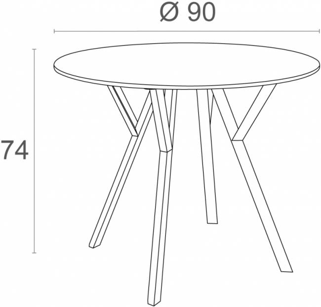 Стол пластиковый Max Table Ø90 белый Ø900х740 мм