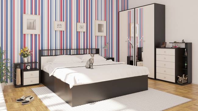 Кровать Камелия 1800 цвет венге/дуб лоредо