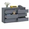 Широкий комод шесть ящиков Мори МК1200.6 цвет графит Широкий комод шесть ящиков Мори МК1200.6 цвет графит