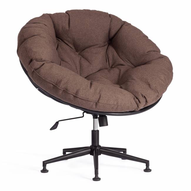 Кресло CLOUDE рогожка/металл, 97х98х90-96см, коричневый, 3М7-147 коричневый рогожка/металл