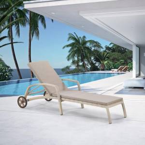 Шезлонг-лежак плетеный A35C2-W85 Latte с матрасом Шезлонг-лежак плетеный A35C2-W85 Latte с матрасом