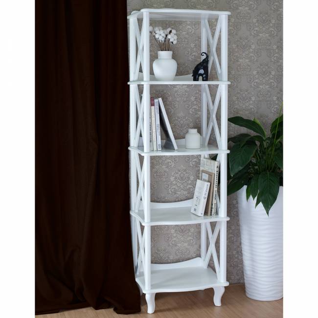 Этажерка-стеллаж Джульетта 4 уровня, молочный дуб Л