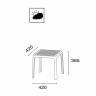 Столик пластиковый для шезлонга Wave Side Table тортора 420х420х365 мм