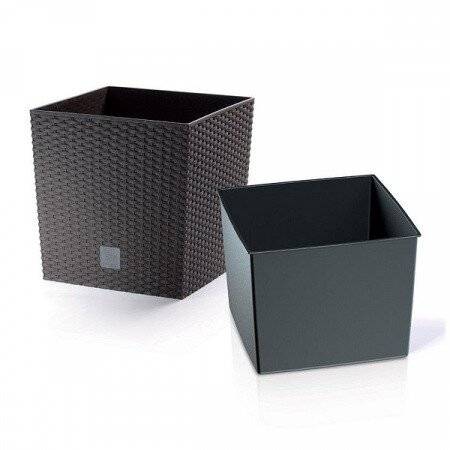 Кашпо для цветов RATO LOW венге 2 предмета 37 и 64л Кашпо для цветов RATO LOW венге 2 предмета 37 и 64л