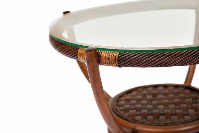 Столик кофейный Andrea ротанг, D60х50см, Pecan Washed (античн. орех) Pecan Washed (античн. орех) ротанг