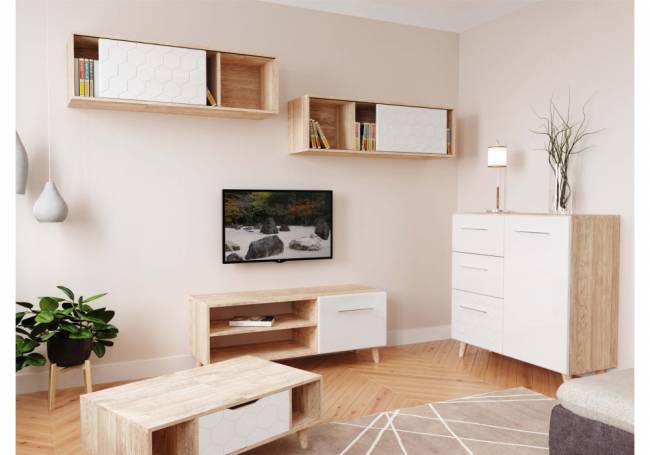 Мариус М-03 дуб баррик / белый матовый