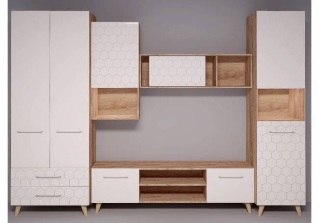 Мариус М-03 дуб баррик / белый матовый