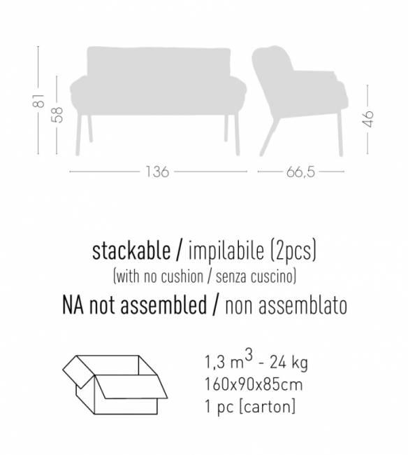 Диван мягкий Coachella 1360х665х810 мм Диван мягкий Coachella 1360х665х810 мм