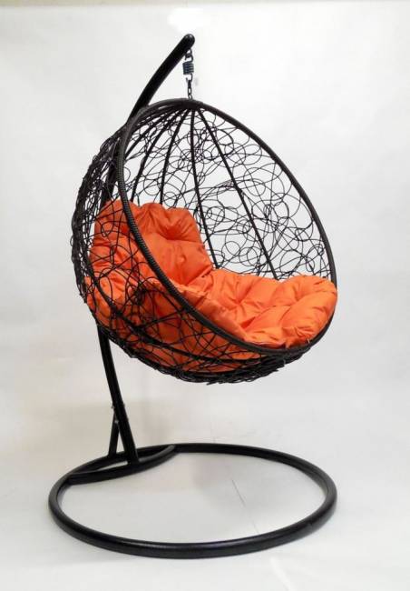 Подвесное кресло "Круглое" ротанг, черное