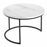 Набор кофейных столиков Tango белый мрамор с чёрными ножками, 2шт Набор кофейных столиков Tango белый мрамор с чёрными ножками, 2шт