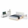 Набор мебели для спальни Муссон с кроватью 1600 цвет белый/чёрный/дуб эндгрейн элегантный/кожзам белый