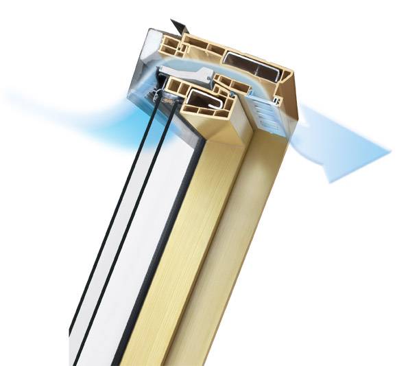 Ламинированное пластиковое мансардное окно PTP-V/PI U3 "Сосна", однокамерное Ламинированное пластиковое мансардное окно PTP-V/PI U3 "Сосна", однокамерное