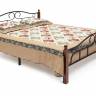 Кровать AT-808 дерево гевея/металл, 160*200 см (Queen bed), красный дуб/черный дуб темный дерево гевея/металл Кровать AT-808 дерево гевея/металл, 160*200 см (Queen bed), красный дуб/черный дуб темный дерево гевея/металл