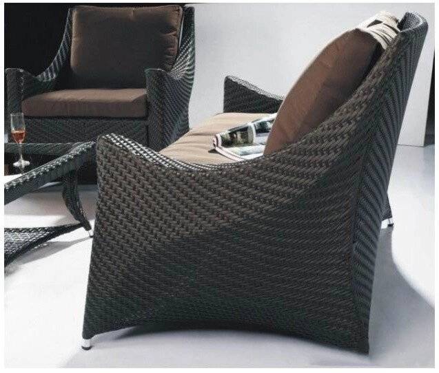 Комплект для отдыха "Авила", из искусственного ротанга , 1+2, черный