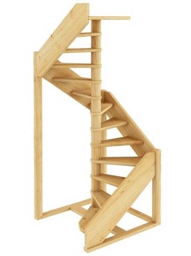 Деревянная лестница ЛС-1.2х под покраску