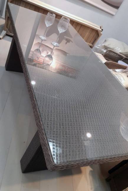 Стол плетеный обеденный Barcelona светло-коричневый 2000х900х720 мм