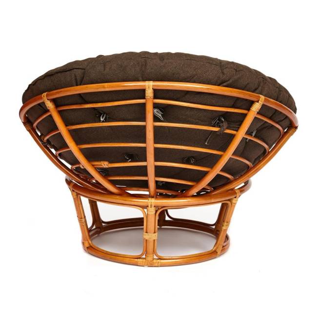 Кресло PAPASAN/ПАПАСАН 23/01 W  /с подушкой/ диаметр подушки 125 см, 115х101х104 см, Cognac (коньяк), ткань Коричневый, 3М7-147 Cognac (коньяк)