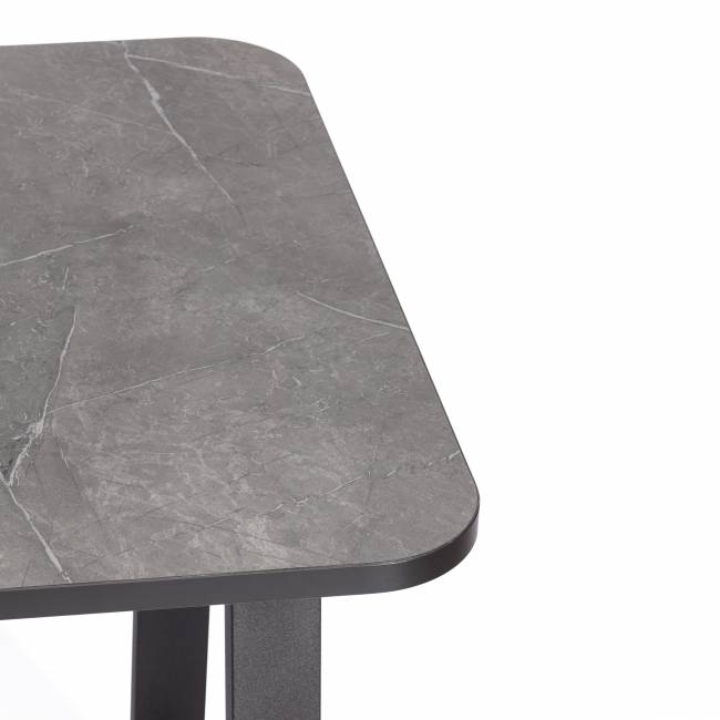 Стол MALTIDO ЛДСП/HPL/металл, 130 х 75+30 х 75 см, Гранит тёмный/чёрный Гранит тёмный/чёрный ЛДСП/HPL/металл