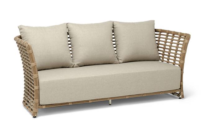 "Валенсия" диван из искусственного ротанга трехместный, цвет соломенный "Валенсия" диван из искусственного ротанга трехместный, цвет соломенный