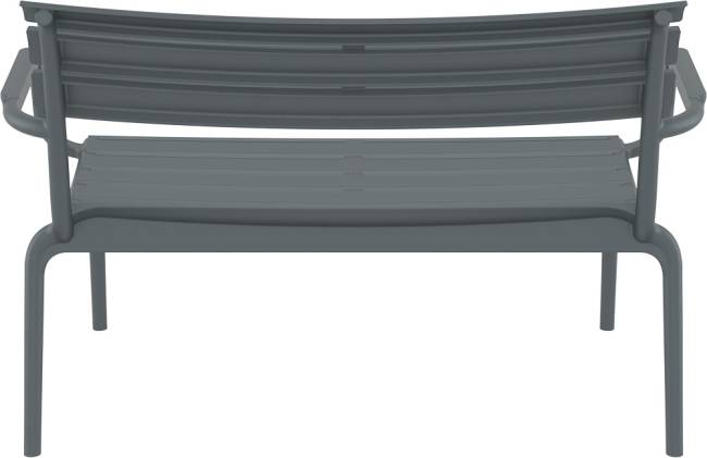 Диван пластиковый двухместный Paris Lounge темно-серый 1160х700х750 мм