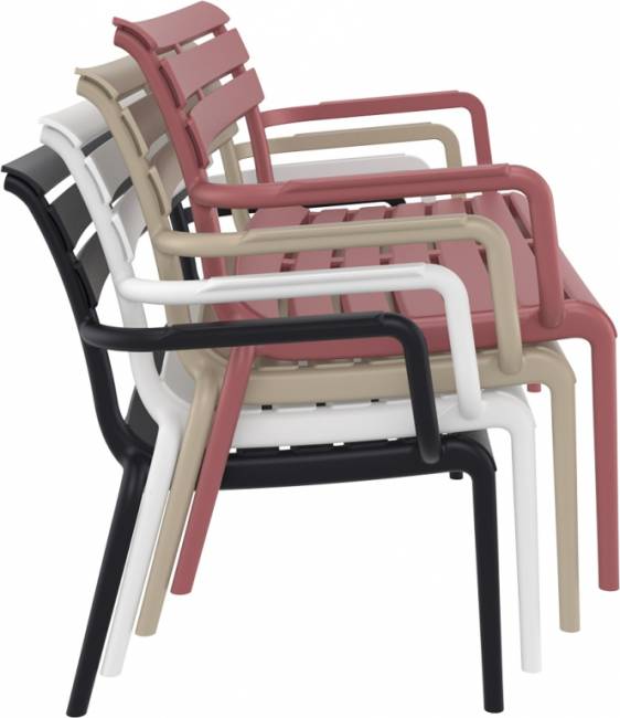 Диван пластиковый двухместный Paris Lounge темно-серый 1160х700х750 мм