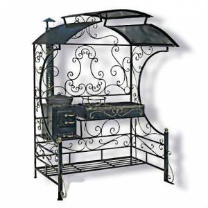 Кованый мангальный комплекс с печью "Уют" Кованый мангальный комплекс с печью "Уют"