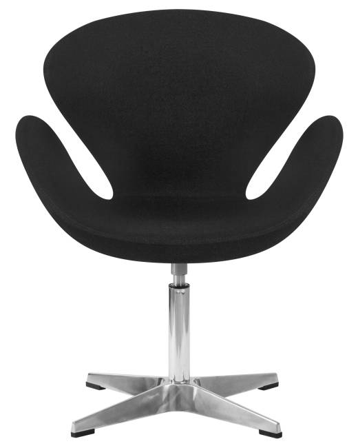 Кресло дизайнерское DOBRIN SWAN, черная ткань AF9, алюминиевое основание