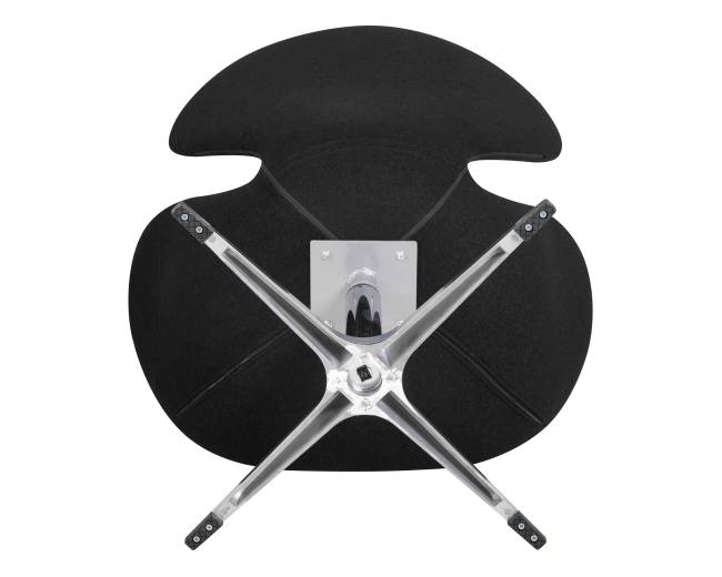 Кресло дизайнерское DOBRIN SWAN, черная ткань AF9, алюминиевое основание