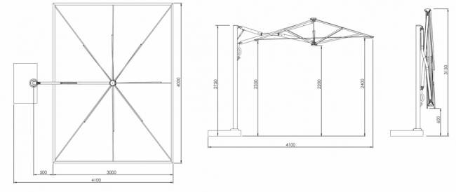 Зонт профессиональный 3х4 м Astro Titanium титан, слоновая кость 3000х4000 мм Зонт профессиональный 3х4 м Astro Titanium титан, слоновая кость 3000х4000 мм