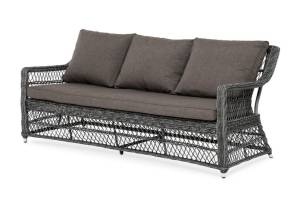 "Гранд Латте" диван трехместный из искусственного ротанга, цвет графит
