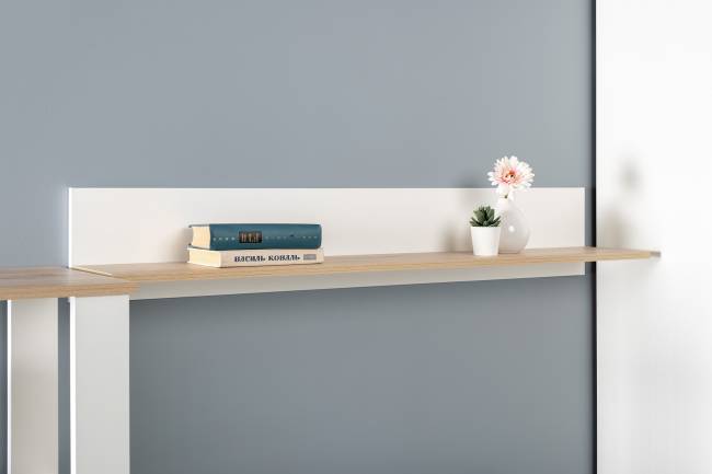 Полка Джастин 16.485 цвет белый шагрень/дуб белый эксклюзив