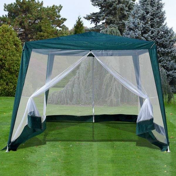 Тент шатёр с москитной сеткой 3x3x2.4м для сада Тент шатёр с москитной сеткой 3x3x2.4м для сада