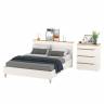 Комод четыре ящика Муссон и кровать со спальным местом 1600х200 цвет белый/дуб эндгрейн элегантный